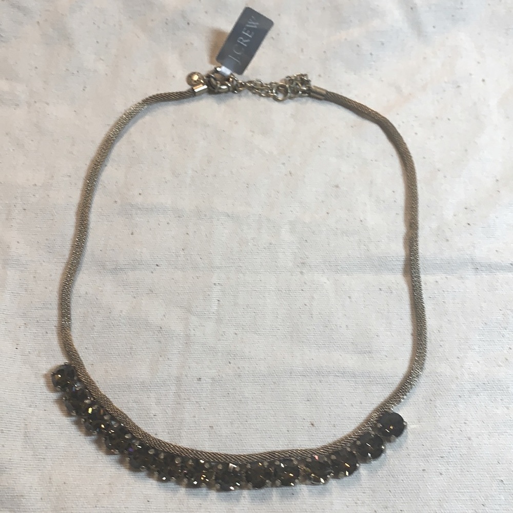 JCrew Necklace brown stones and bronze chain